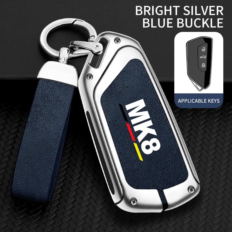 Auto Tpu Zinc Alloy Key Case Bag For Vw Volkswagen Golf 8 Mk8 Car Key Chain Car Metal Key Shell Interior Decoration Accessories