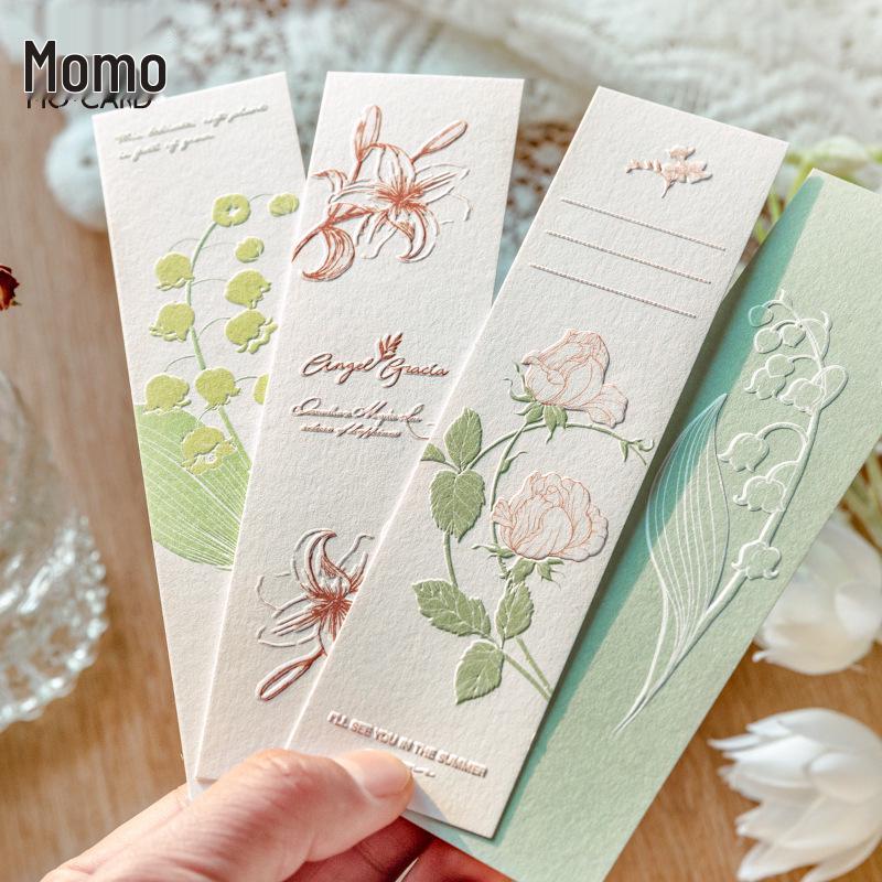 Mò Mò Relief Embossed Bookmarks: Natural Imprint Reading Gift Cards (20-Pack)