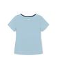 Emelbi Women'S Basic Square Neck Slim Fit Short Sleeve T-Shirt La (Mg. Blue)