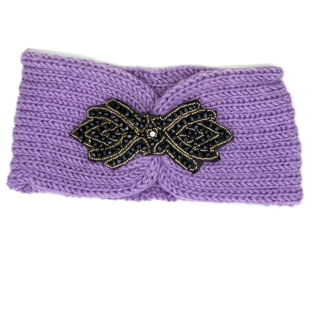 Crystal Beaded Winter Knit Headband Warm Turban Headwrap Hairbands Wool Ear Warmer Headscarf Head Wear Hair Accessories for Women Bandeau Bandanas