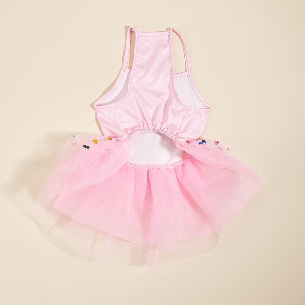 Dog Dress for Small Dogs  Costume Love Heart Sequins Puppy Tulle Princess Dresses Doggie Pet Summer Clothes Apparel for Dogs Cat