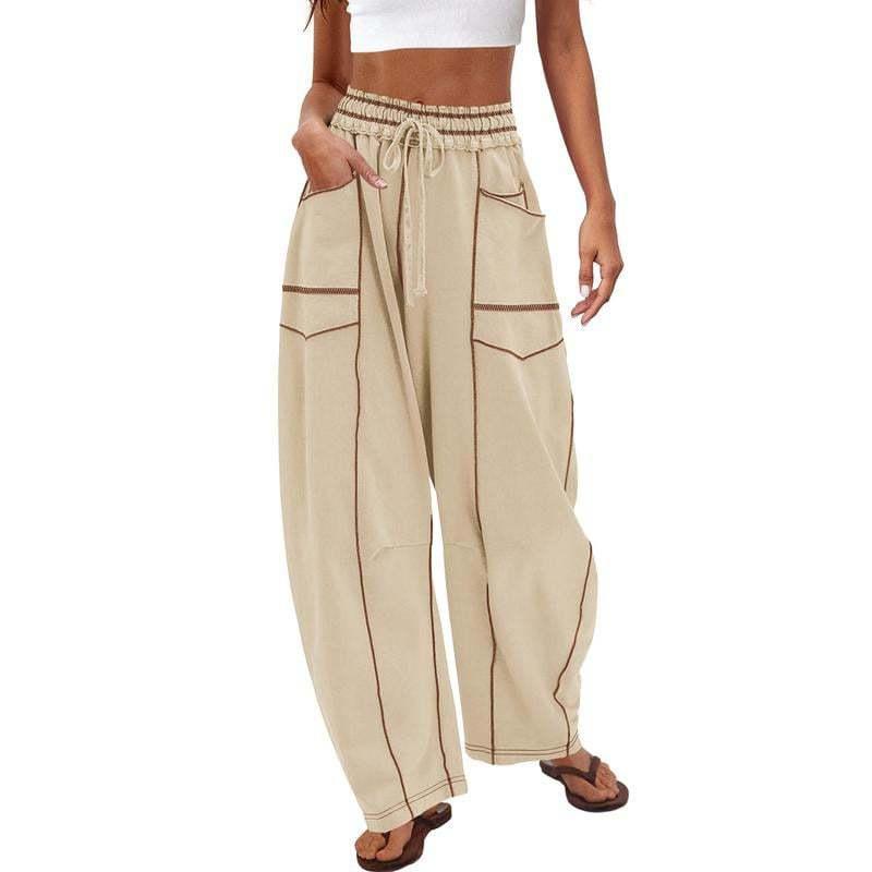 Korean Style Autumn Winter New Style Women's Loose Wide Leg Casual Pants Drawstring High Waist Versatile Comfortable Sweatpants