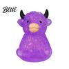 Medium Size Stress Toy Glitter Highland Cow Squeeze Slow Rising Clear Cattle Ball Shaped Anti-anxiety Soft Animal Shape Home Office Desk Fidget