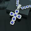 Wish Personality Big Diamond Cross With Cuban Chain Men'S And Women'S Pendant Hip Hop Rap Necklace