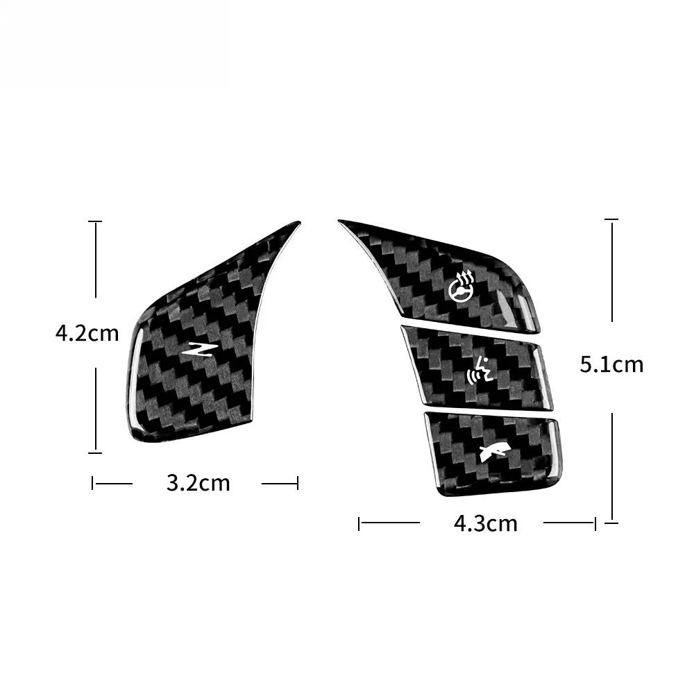 Real Carbon Fiber For Chevy Corvette C8 2020 2021 2022 2023 2024 2025 Steering Wheel Button Cover Trim Interior Accessories
