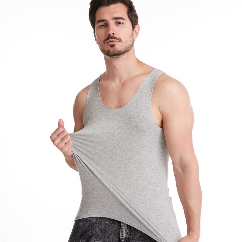 Men's Summer Modal Elastic Vest - Large Size Sleeveless Fitness T-Shirt