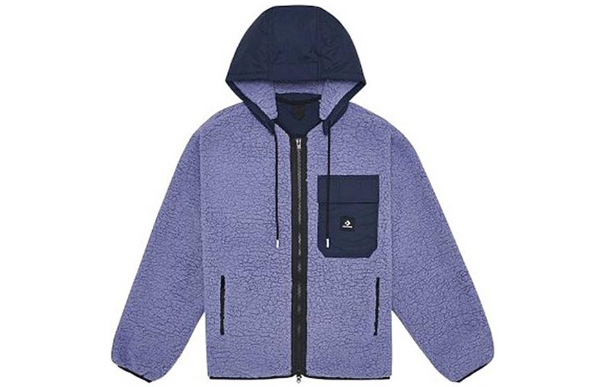 Converse Velvet Jackets Unisex Purple Hooded Thickened 10024061-A03 XL