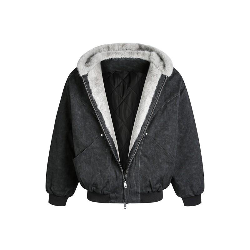 Unisex Oversized Hooded Cotton Puffer Jacket Winter Warm Coat Streetwear Casual Outwear