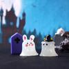 Figurine Luminous Miniature Funny Ghost Pig Rabbit Animals Micro Landscape Ornaments For Halloween Decorations Home Desk Decor