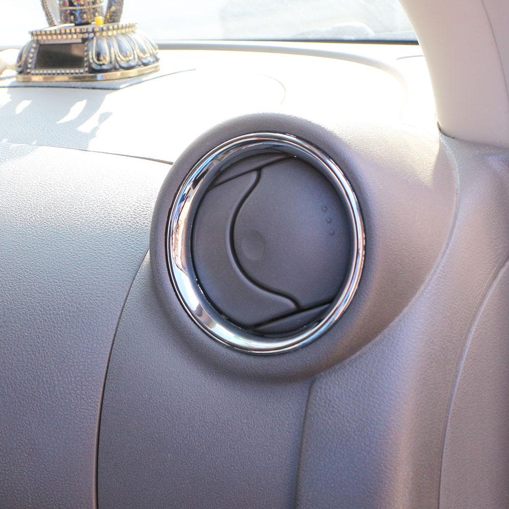 2/4pcs For Nissan Micra March K13 Versa Sunny Almera Latio 2011-2017 AC Air Vent Ring Cover Trim ABS Chrome Car Styling Frame