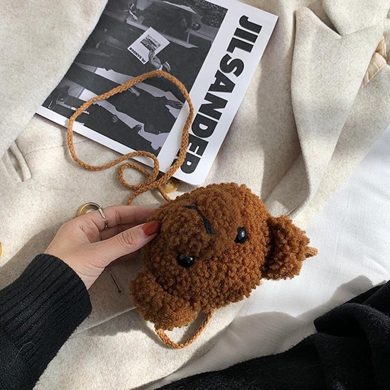 Cute Cartoon Bear Shoulder Bag For Children Kids Messenger Bags Animals Backpack Stuffed Plush Single Shoulder Bag Girls Purses