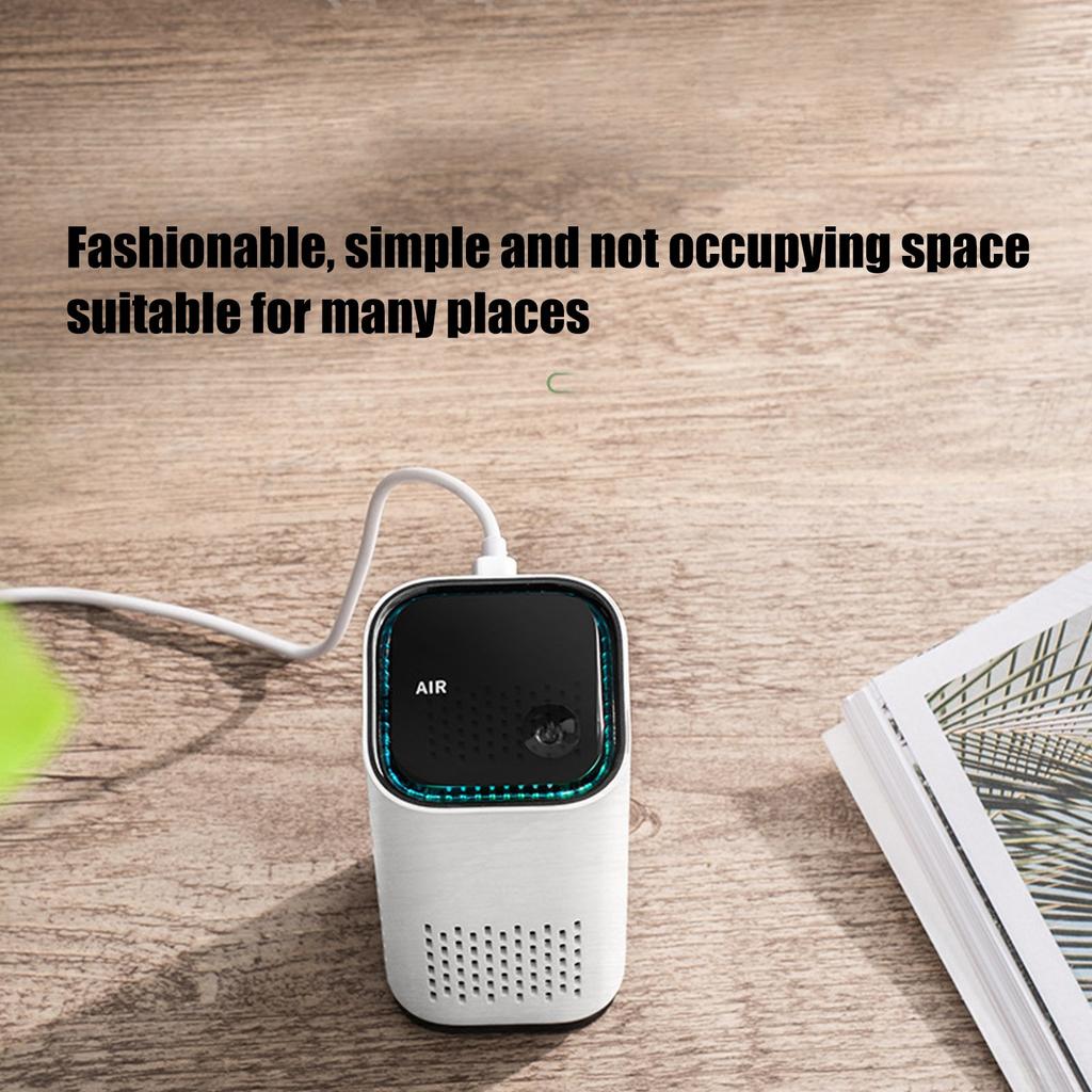 Mini Air Purifier Cleaner Mute Negative Ion Filter USB Power Supply 5V for Home Car