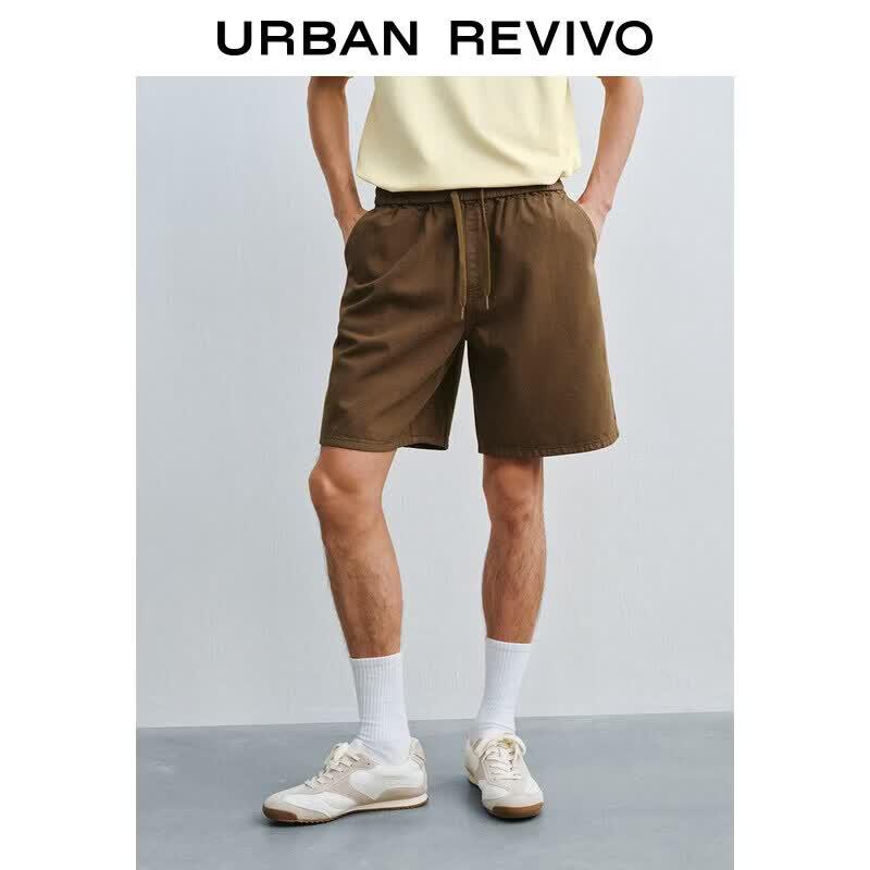 UR Men s 2026 Summer Solid Denim Drawstring Shorts UMM860048 31