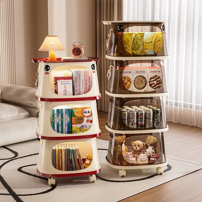 Multifunctional Mobile Storage Cart 2/3/4/5-Tier with Wheels for Kitchen Bathroom Bedroom Foldable Organizer Shelf for Home Office Space Saving