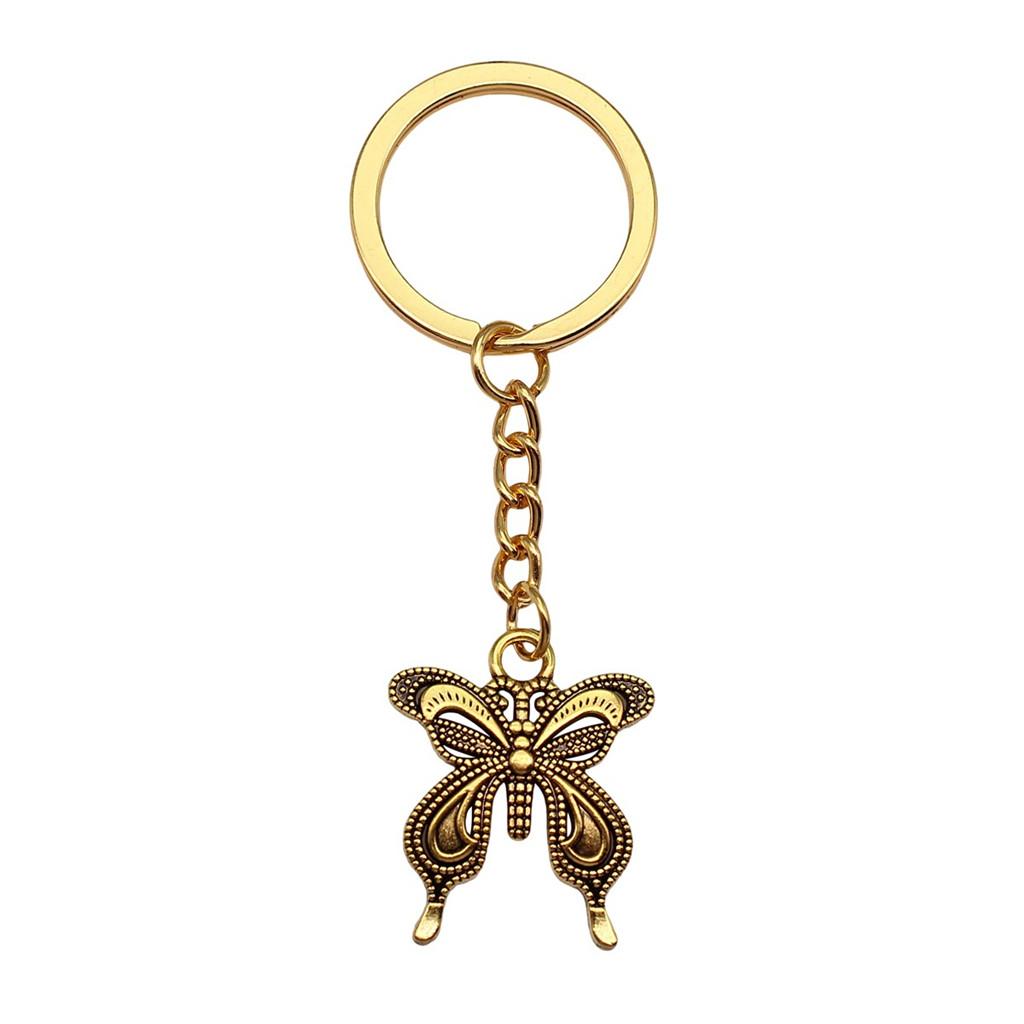 Breloc cu Charm Libelulă și Albină Pandantive Fluture Inel pentru Chei Inel de 28mm