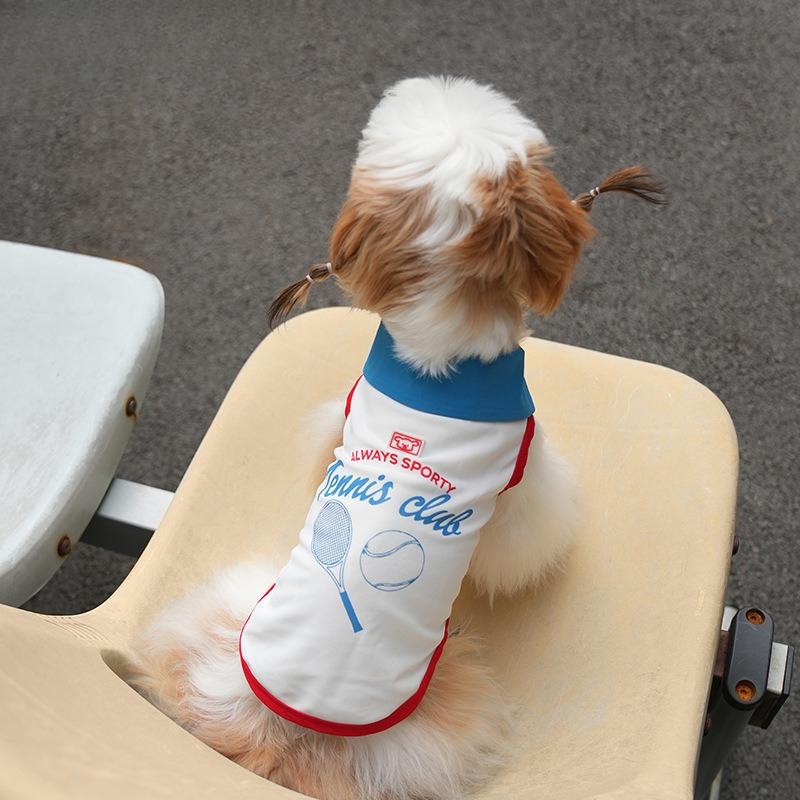 Dog Clothing Summer Lightweight Sports Tennis Vest with Breathability and Anti-fur Shedding Feature, Teddy Bear Breed, for Outdoor Use.
