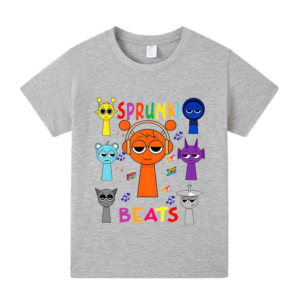 A1014 Kids Boys Girls Sprunki Casual Short Sleeves T-shirt