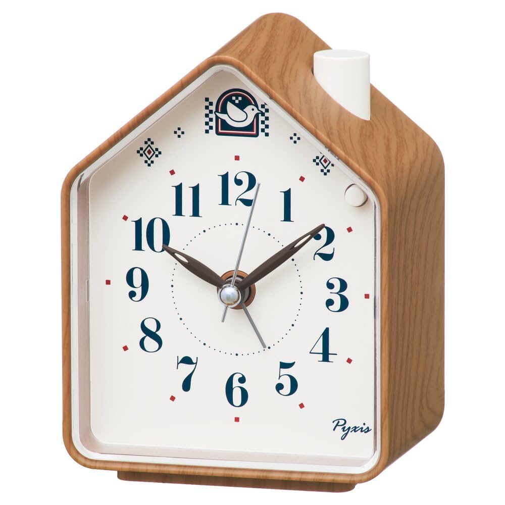 

Seiko Clock PYXIS NR453B Analog Alarm Table Brown Wood 110 x 86 x 63 mm Clock, Clock, Grain,