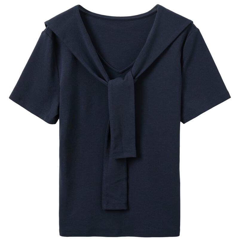 Sancai Plus Size V-Neck T-Shirt with Tie-Strap Shawl