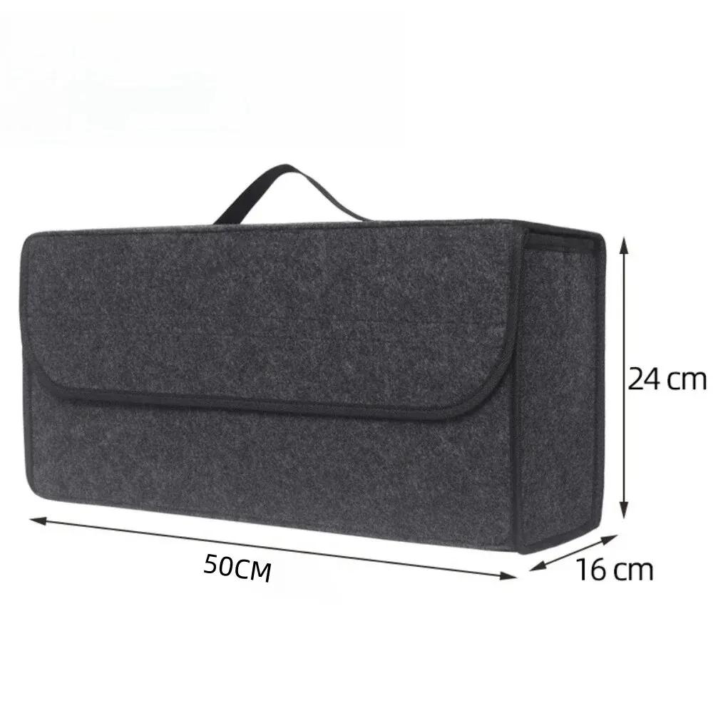 

Large Anti-Slip Boot Storage Organizer Soft Felt Car Trunk Organizer with Compartments Tool Bag Accessory for Vehicle сірий