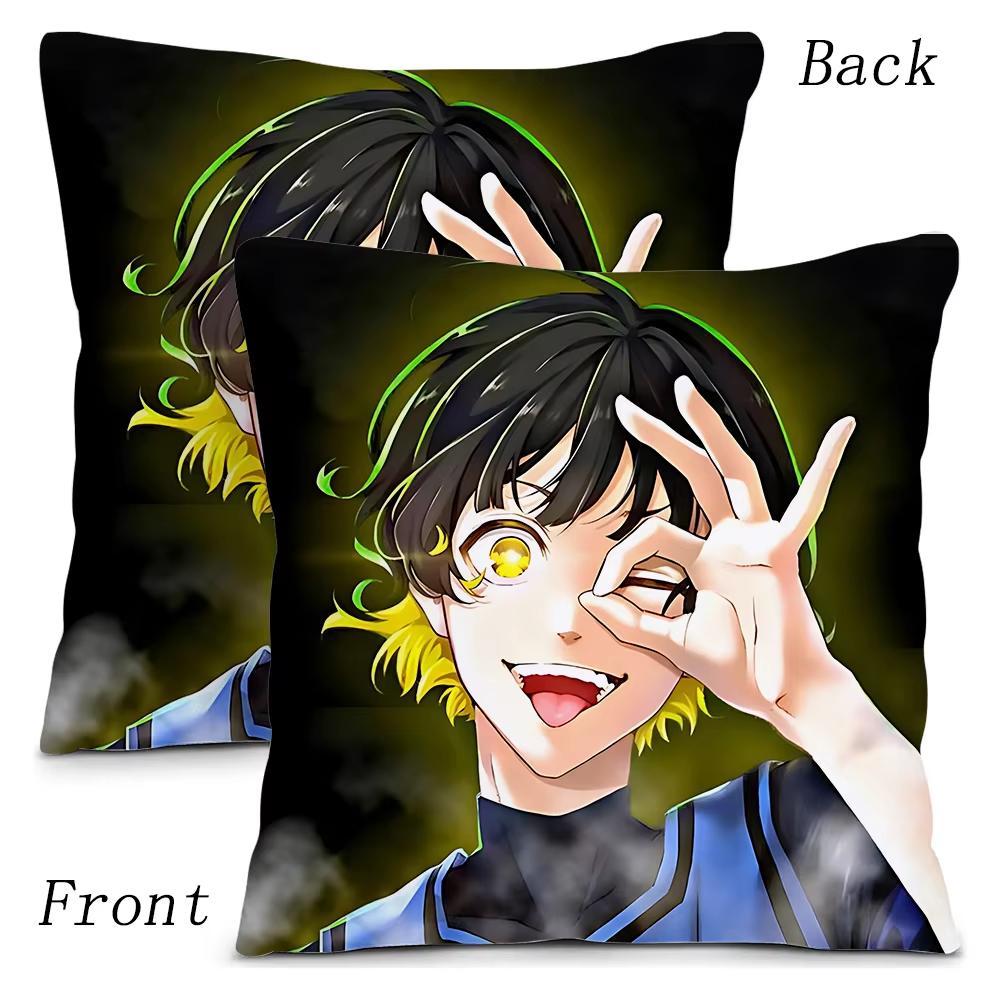 Anime Blue Lock Pillow Covers Cartoon Sofa Living Double-sided Printed Square Pillow Bedroom Room Decoration Pillowcase Gift