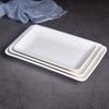 Yubao Fang White Ceramic Rectangular Serving Tray – Japanese Style Plate for Home, Restaurant, and Hotel