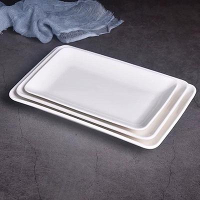 Bandeja Rectangular de Cerámica Blanca Yubao Fang – Plato Estilo Japonés para Hogar, Restaurante y Hotel