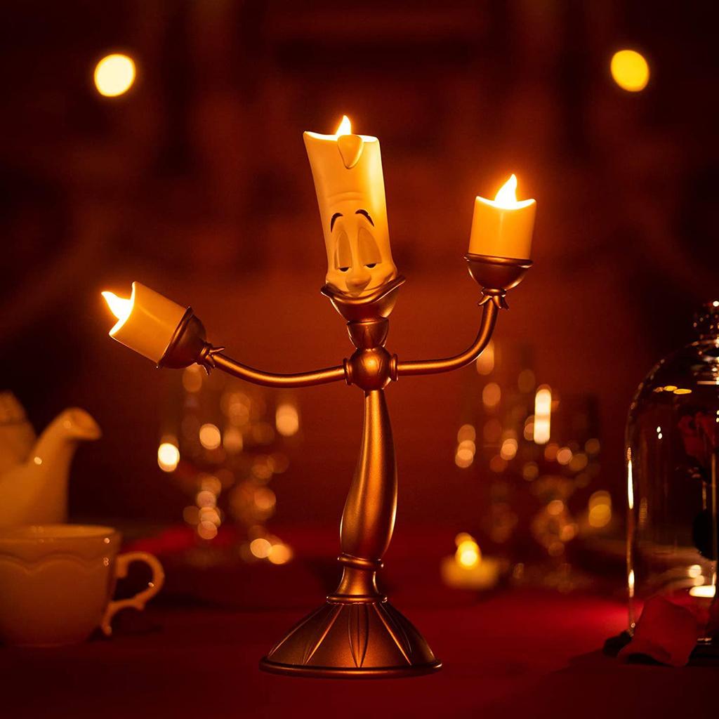 Beauty and the Beast Lumière LED Table Lamp, Alarm Clock, and Cogsworth Ornament