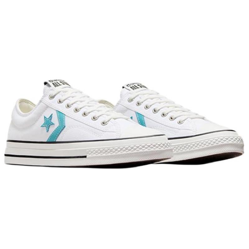 Converse Star Player 76 Comfortable Minimalist Retro Low-top Sneakers Unisex White and Blue