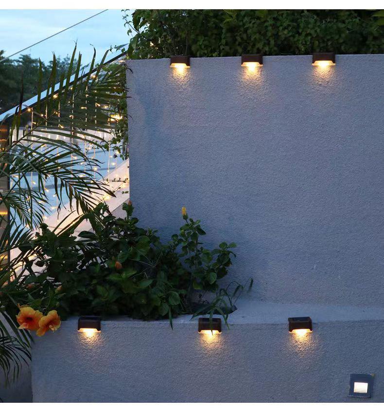 Solar Waterproof Outdoor Step Lights for Gardens, Courtyards, Railings, and Fences