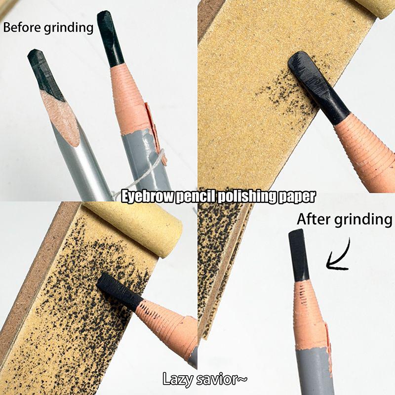 Eyebrow Pencil Tip Polishing Sandpaper Board Grinding Rub Brush Sharpening Tool for Fine Point Makeup Cosmetic Tool