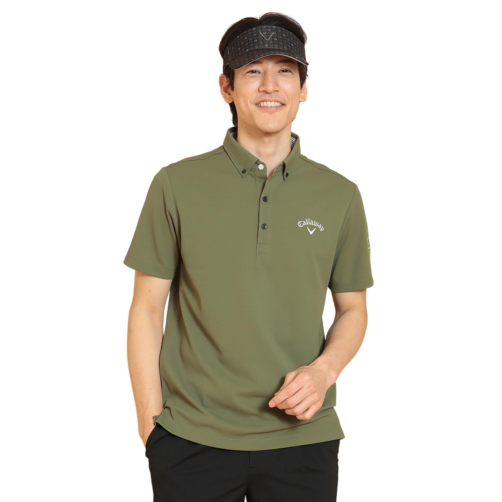 

Short Sleeve Polo Shirt Quick UV Golf C25134100 L [Callaway] Men s (Sweat Absorbent, Drying, Protection) / / 1180_Khaki