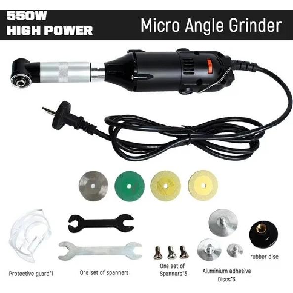 550W 90 Degree Micro Angle Grinder Electric Die Grinder Tile Seam Cleaning Machine Polishing Engraving Tool