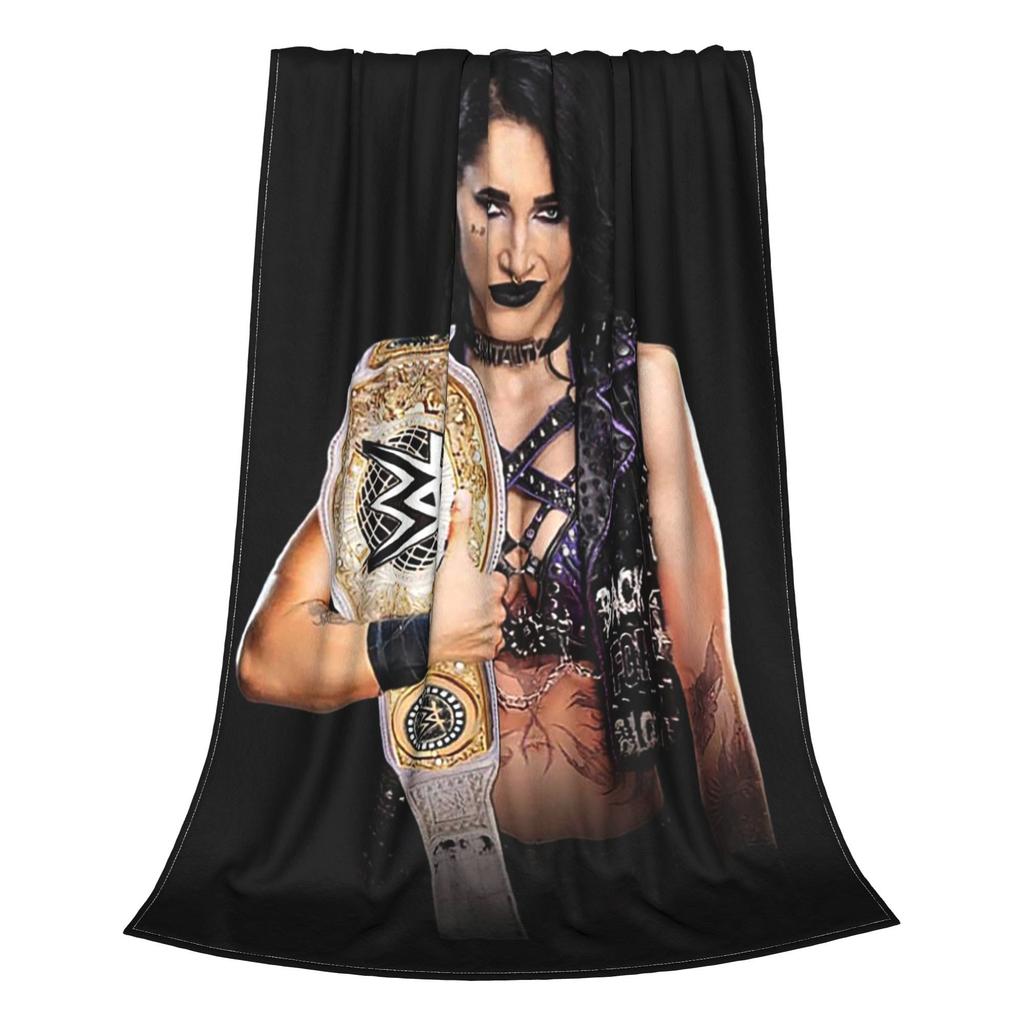 Flannel Throw Blanket She Is My Mami! Rhea Ripley Bootleg Wrestler Warm Plush Blankets Soft Bedspread for Livingroom Home Couch