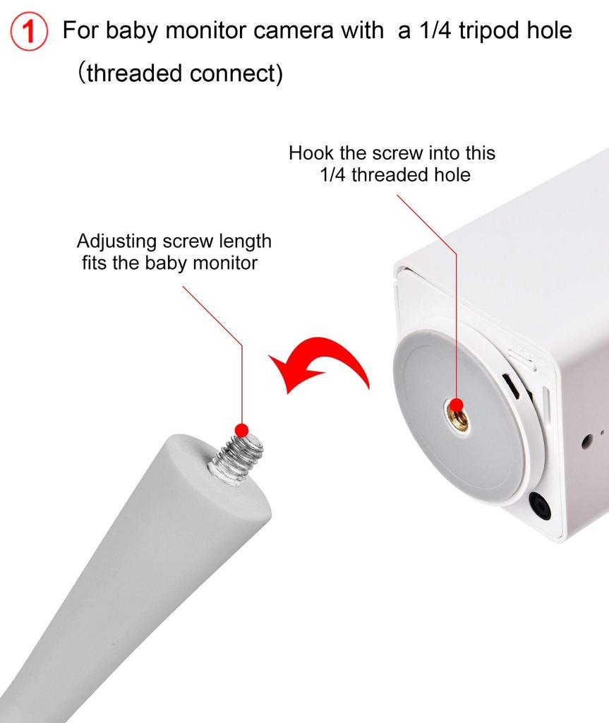 Baby Monitor Mount Camera Shelf, Compatible with DXR 8 and Most Other Baby Monitors. Universal Baby Camera Holder, Mounts to Crib Shelves and Furnitur