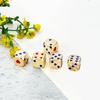 5 Pcs Metal Heart-shaped Points Dice Role Playing Dice Six Sided Dice Round Corner Dice DIY Mahjong Accessories