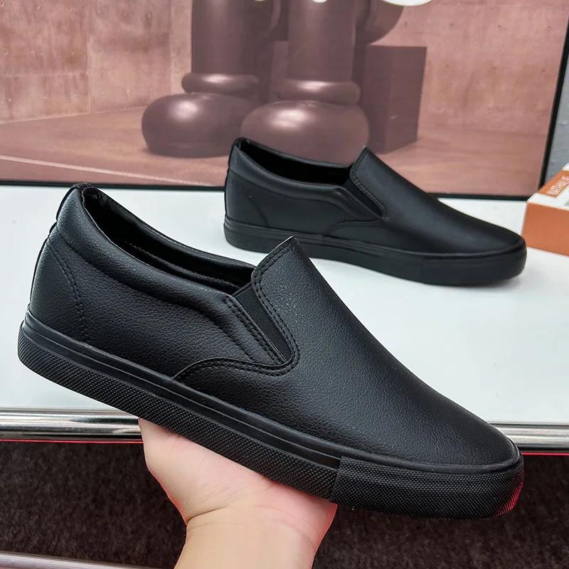 Leisure Feet Set Shoes for Men Fashion Versatile Shallow Mouth White Men's  Shoes Skateboarding Shoes for Man 2025 New