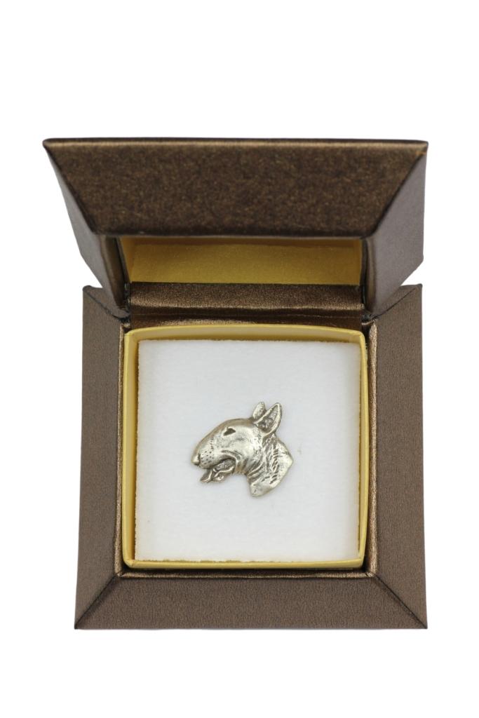 Bull Terrier, Bully II - Dog brooch in a gift box, elegant pin, lapel pin for Art-Dog brand jacket