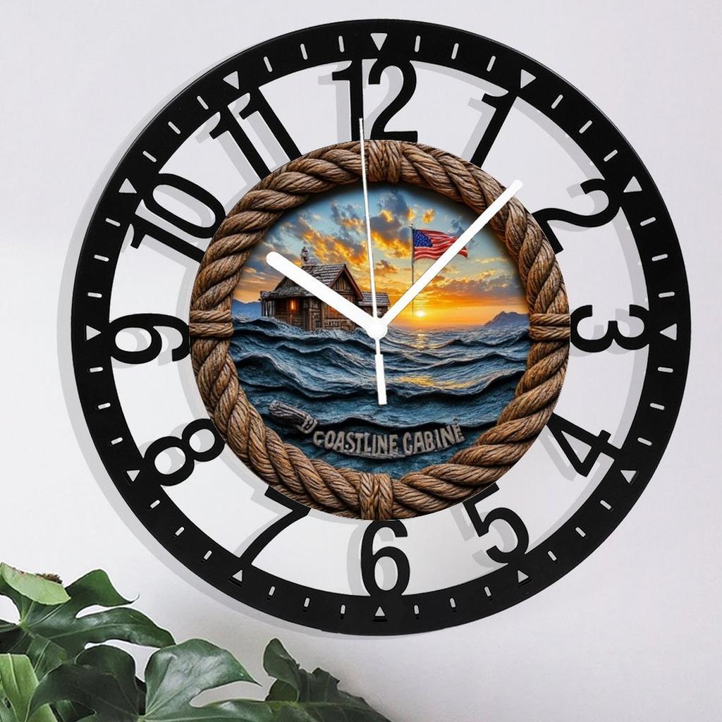 25cm Rustic Iron Round Wall Clock for Rustic Interior Decor