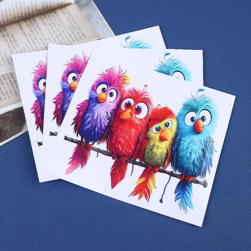 3Pcs Funny Bird Creative Glass Window Decorative Stickers For Windows Glass Wall Mirror Festival Home Decoration