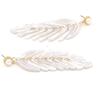 Earrings - N/A - Dangle - Pearly Feathers - Pearl - Length 8.5cm