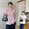 Large Size French Flower Short-sleeved Shirt 2026 Summer New Thin Design Loose Temperament Top 234595