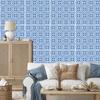 Wallpaper Geometric Pattern Azure and Blue for Living Room and Bedroom 50x1000