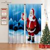 3D Cartoon Santa Claus Elk Curtains Christmas Home Decor Curtains 2 Panels Living Room Bedroom Balcony Kitchen Decor Curtains