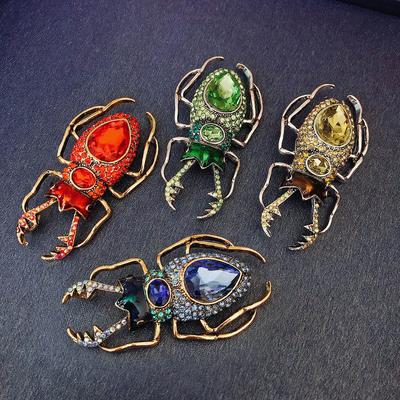 Vintage Insect Rhinestone Brooch Jewelry Exquisite Crystal Clothes Scarf Pin Clip Enamel Brooch