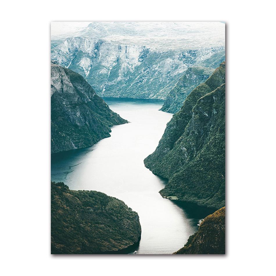 Print Painting Living Room Decoration Picture Scandinavian Dolomites Lake Nature Landscape Nordic Style Wall Art Canvas