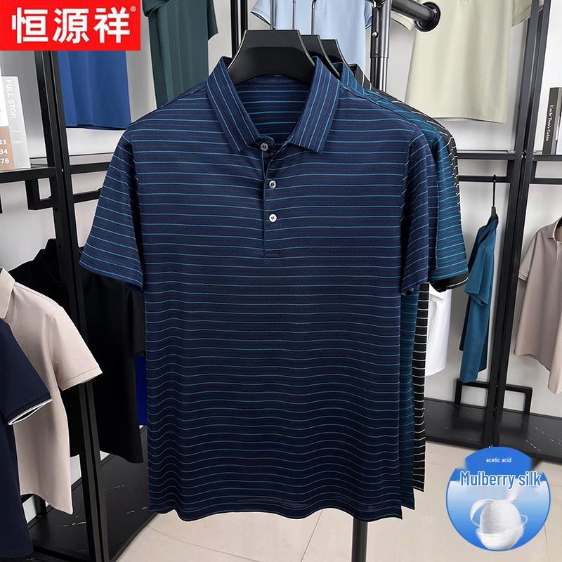 Hengyuanxiang Men's Silk Blend Polo Shirt