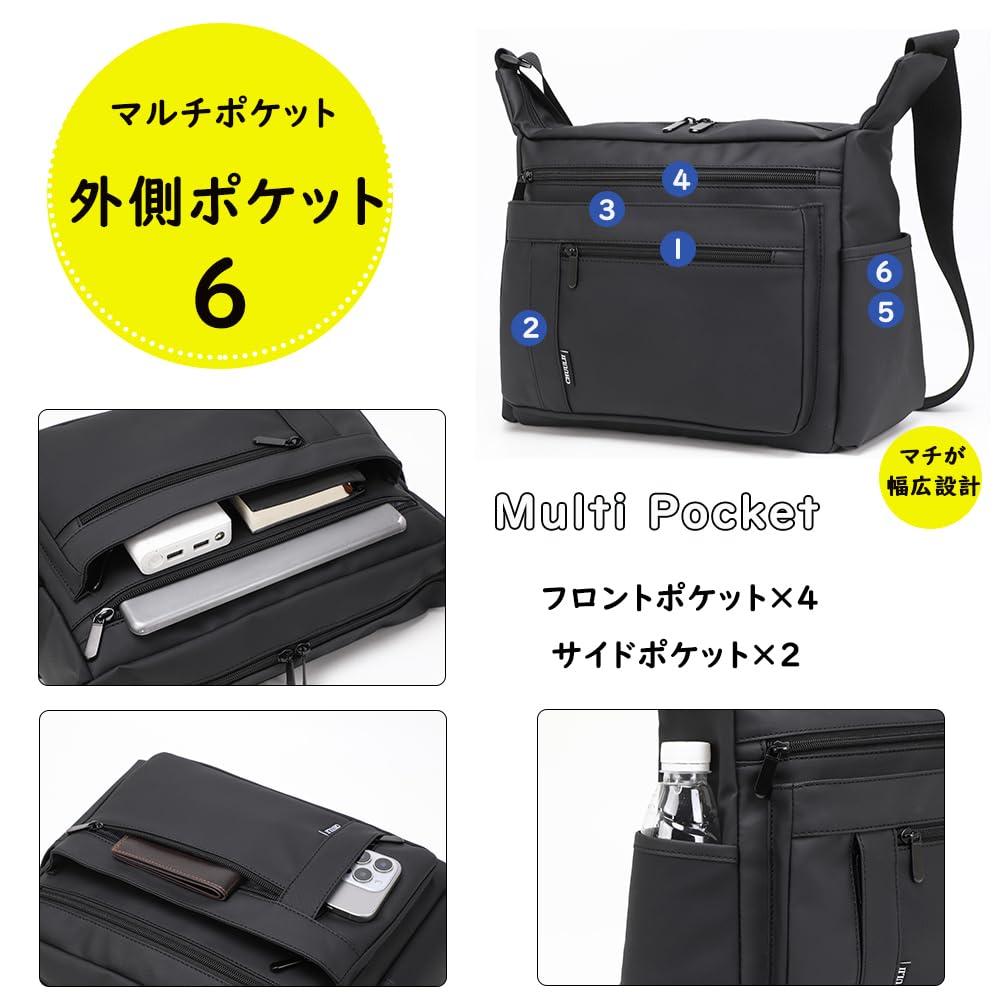 Shoulder Crossbody Large 11 A4 Wide Range of Shoulder One Shoulder Overnight Travel [CHUULII] Bag, Men's Bag, Capacity, Pockets, Organized, File,