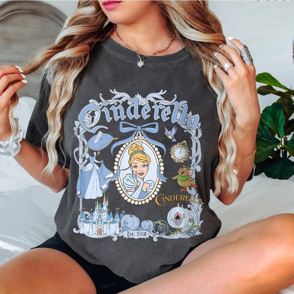 A Dream Is A Wish Your Heart Makes Shirt Princess Cinderella 1950 TShirt Magic Kingdom Family Vacation Women Cotton Breathable