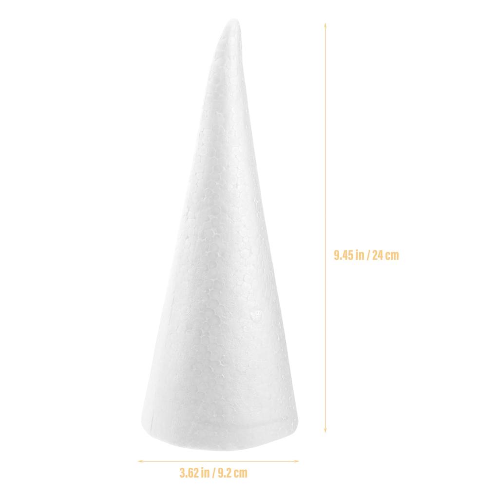 EXCEART Styrofoam Cone Shapes for DIY Handmade Christmas Tree Making, Toys, Colorable Accessories, Models, and Ornaments, White, Set of 6